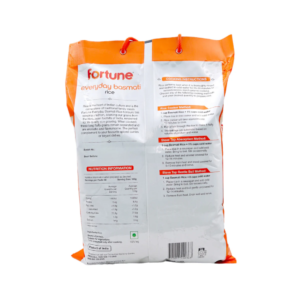 Fortune Every Day Basmati 5Kg back View Fortune Every Day Basmati 5Kg